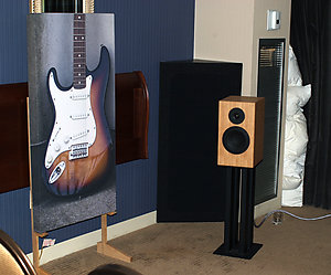 GIK Acoustics room treatments and Fritz Frequencies Carbon 7 monitor loudspeaker
