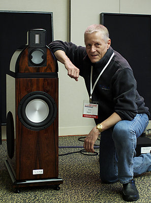 Jim Salk with the SoundScape 10 loudspeaker
