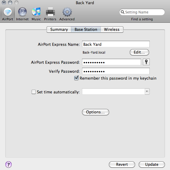 Figure 3. Configure the Airport Express