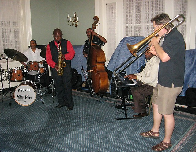 Nasar Abadey, James King, Allyn Johnson, Antonio Parker, and Gary Gill, playing at Capitol AudioFest 2010