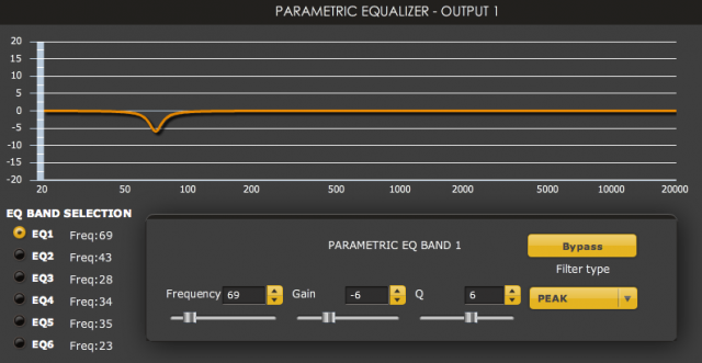 Screen 7. Single notch filter at 69 Hz