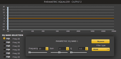 miniDSP default parametric equalizer screen
