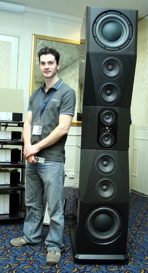 Stuart Ralston of SGR Audio, standing next to the first Illuminator ever made