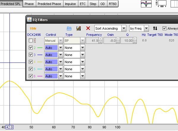 Figure 21. Simulating an EQ filter in Room EQ Wizard