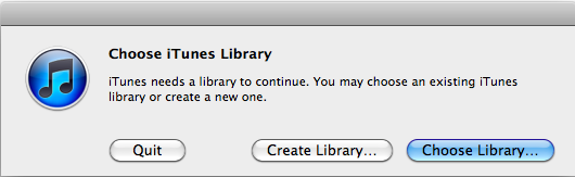 Choose iTunes Library