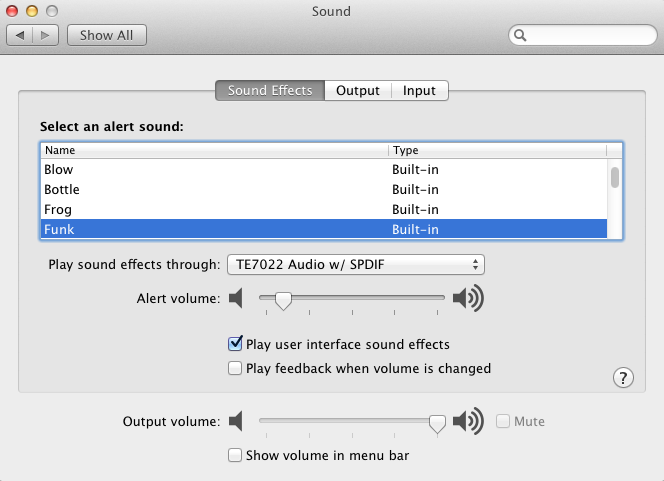 TOSLINK Sound effects to USB output