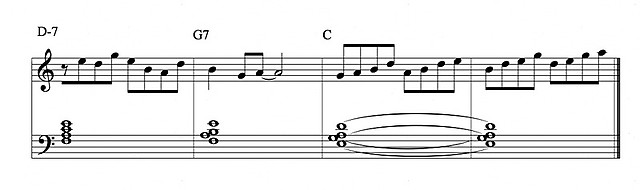 V pentatonic scale over a II V I progression