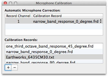 Selecting mic calibration file in Fuzz Measure Pro