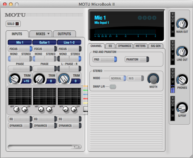 CuemixFX Input Tab