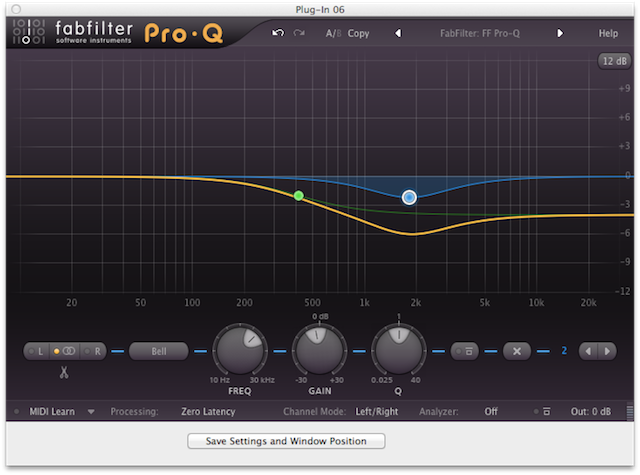 Figure 2. Woofer EQ with Fabfilter Pro-Q