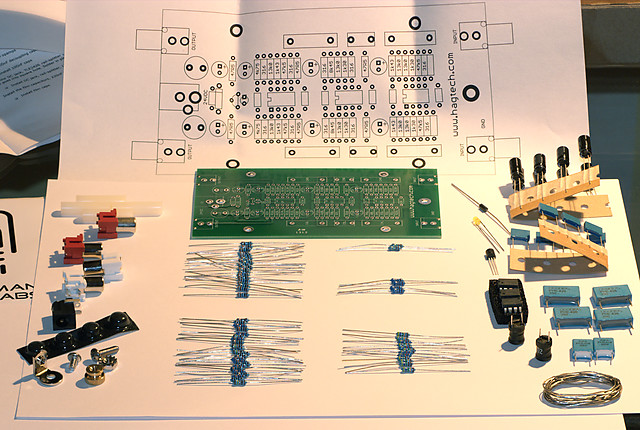 Parts sorted for easy identification during assembly