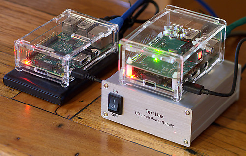 PiDisk on left, PiStreamer on right - Raspberry Pi music server