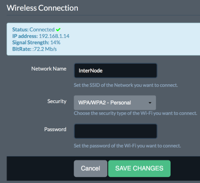 PiStreamer Wifi connection