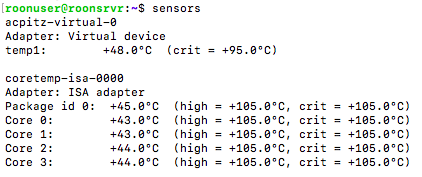 Using sensors to monitor ODroid H2 temperature